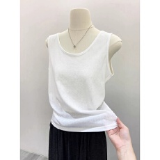 批发棉麻<b class='q'>春</b>夏季新款吊带背心女冰丝大码宽松胖mm外穿内搭打底无袖上衣