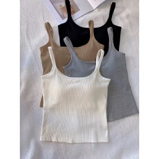 批发40支92棉带胸垫一体大码吊带背心女春夏胖mm修身外穿<b class='q'>打底</b>内搭<b class='q'>上衣</b>
