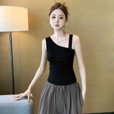 批发40支92棉<b class='q'>春</b>夏不规则吊带背心女大码修身内搭外穿百搭打底无袖上衣