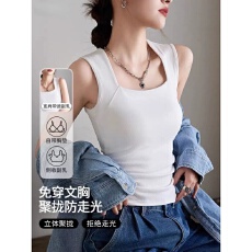 批发40支92棉带胸垫<b class='q'>吊带</b><b class='q'>背心</b>女春夏大码修身辣妹外穿内搭打底无袖上衣