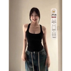批发40支92棉带胸垫工字吊带背心女春夏修身<b class='q'>大码</b>内搭外穿打底无袖上衣