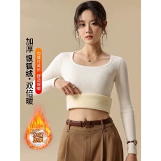 批发秋冬2025新款加绒加厚长袖打底衫女修身<b class='q'>大码</b>胖mm保暖<b class='q'>内衣</b>T恤上衣