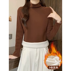 批发秋冬加绒加厚高领长袖打底衫女新款<b class='q'>大码</b>保暖<b class='q'>内衣</b>内搭德绒T恤上衣