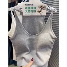 批发40支92棉工字型女春夏一体式<b class='q'>大码</b>背心带胸垫吊带内搭外穿打底上衣