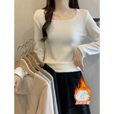 批发秋冬2025新款加绒加厚长袖打底衫女修身<b class='q'>大码</b>胖mm保暖<b class='q'>内衣</b>T恤上衣