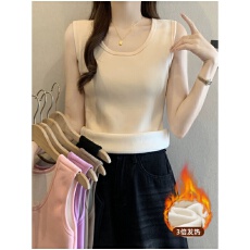 批发加绒加厚保暖吊带背心女秋冬季新款<b class='q'>大码</b>德绒发热马甲内搭打底上衣