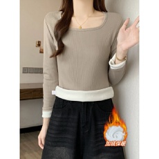 批发秋冬2025新款加绒加厚长袖打底衫女修身<b class='q'>大码</b><b class='q'>胖</b><b class='q'>mm</b><b class='q'>保暖内衣</b>T恤上衣