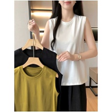 批发40支92棉春夏圆领吊带背心女大码宽松内搭外穿打底衫无袖<b class='q'>T</b><b class='q'>恤</b>上衣