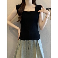 批发40支92棉春夏季方领吊带背心女大码胖mm内搭外穿修身打底无袖上衣