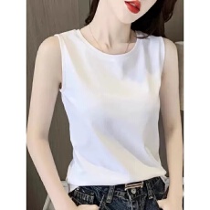 批发40支92棉 春夏圆领吊带背心女大码直筒外穿内搭打底衫无袖<b class='q'>T</b><b class='q'>恤</b>上衣