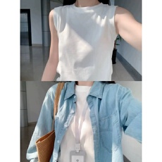 批发40支92棉圆领吊带背心女春夏大码修身外穿内搭打底遮副乳无袖上衣