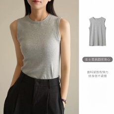 批发40支92棉圆领吊带背心女春夏大码胖mm外穿修身内搭遮副乳打底上衣