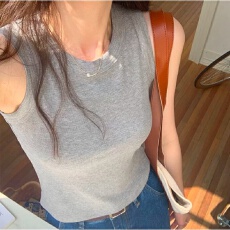 批发40支92棉圆领吊带背心女春夏大码胖mm修身遮副乳内搭打底无袖上衣