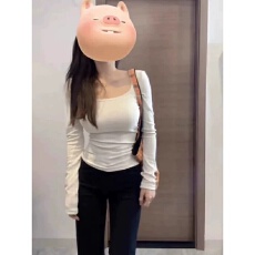 批发40支92棉方领长袖T恤<b class='q'>打底衫</b>女春秋<b class='q'>大码</b>胖mm修身正肩内搭纯色上衣