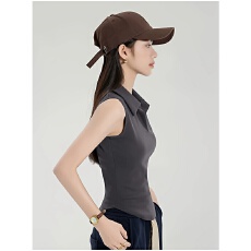 批发40支92棉<b class='q'>春</b>夏季POLO领背心女内搭打底无袖上衣大码修身外穿T恤