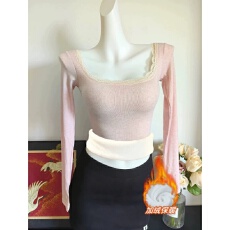 批发冬季加绒加厚长袖打底衫女<b class='q'>大码</b>胖mm修身内搭德绒保暖打底T恤上衣