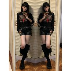 批发-y2k<b class='q'>街头</b>风长袖T恤女秋米国旗印花修身显瘦打底衫亚文化上衣