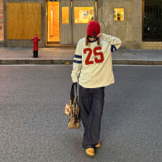 批发-230g双纱撞色刺绣长袖涂鸦印花<b class='q'>街头</b>潮流情侣男女T恤秋季新款