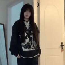 批发-y2k美式亚文化亨利<b class='q'>长袖</b>珍珠扣假两件骑士古堡女春秋宽松上衣