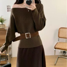 批发实拍 大码法式复古<b class='q'>长袖</b>打底半身裙女套装秋冬修身气质穿搭一整套