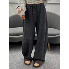 批发DCXY满天星羊绒阔腿弯刀裤女2025秋季新显瘦直筒镰刀气球糯米长裤