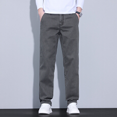 批发纯棉牛仔味多色宽松直筒洗退<b class='q'>休闲</b>裤简约时尚日常通勤<b class='q'>商务</b><b class='q'>休闲</b>裤男