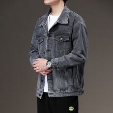 批发<b class='q'>男装</b>秋冬新款牛仔夹克外套男潮牌茄克宽松休闲<b class='q'>时尚</b>上衣牛仔外套男