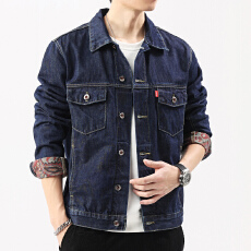 批发四季牛仔美式街头夹克男时尚青年外套潮牌上衣服时尚印花男牛仔衣