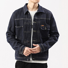 批发四季纯棉微弹牛仔夹克男时尚青年外套潮牌上衣服美式街头牛仔夹克