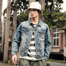 批发牛仔<b class='q'>外套</b>男韩版潮流2025新款<b class='q'>男士</b><b class='q'>外套</b>春秋装<b class='q'>夹克</b>欧美简约牛仔<b class='q'>外套</b>