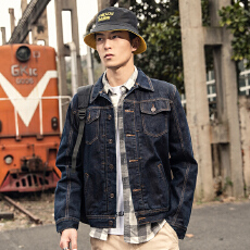 批发<b class='q'>牛仔外</b><b class='q'>套男</b>韩版潮流2025新款欧美简约时尚外套春秋装夹克男宽松男