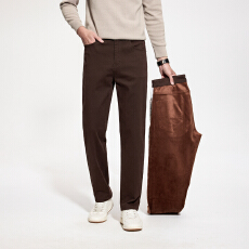 批发新款加绒保暖纯棉弹力<b class='q'>休闲</b>裤修身直筒简约潮流通勤水洗长裤