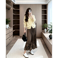 批发褶家三宅风褶皱半身裙女时尚半裙<b class='q'>百搭</b>气质高腰A字裙百褶裙半身裙