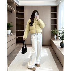 批发褶家超好看女纯色棉服装宽松百搭冬设计感小个子加厚<b class='q'>保暖</b>棉服外套