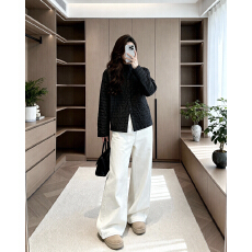 批发褶家三宅肌理感<b class='q'>夹克</b>冬季宽松显瘦百搭<b class='q'>薄</b>款时尚上衣保暖棉服外套