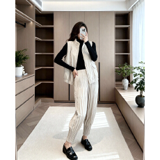 批发褶家松紧腰棉<b class='q'>裤</b>休闲<b class='q'>裤</b>女褶皱2025冬新款时尚显瘦萝卜<b class='q'>裤</b>棉休闲<b class='q'>裤</b>