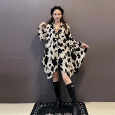 批发外贸专供春夏秋时尚衬衫欧货大码胖mm不规则宽松显瘦遮肉打底衫潮