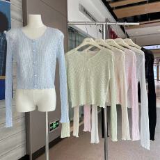 批发冰丝针织<b class='q'>开衫</b>女薄款外套披肩短款<b class='q'>外</b>搭配裙子防晒衫夏季上衣小罩衫