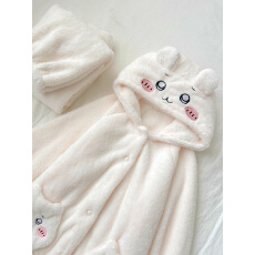 批发网红同款吉伊连帽珊瑚绒睡衣冬季女新款加厚睡袍睡裤家居服两件套