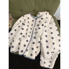 批发韩版波点印花大码珊瑚绒睡衣女冬季<b class='q'>新款</b>高级感保暖加厚家居服套<b class='q'>装</b>