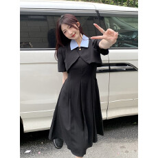 批发｜外套+<b class='q'>背心裙</b>｜夏季吊带坎肩西装外套法式a字梨形身材长连衣裙子