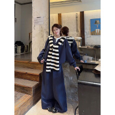 批发<b class='q'>大码</b>女装美式慵懒风长袖运动服胖mm秋季宽松上衣+阔腿裤套装