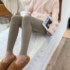 批发新款<b class='q'>打底裤</b>女外穿内搭修身秋冬保暖高腰百搭纯色抽条宅家针织裤女