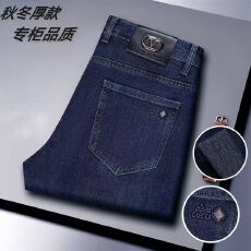 批发秋冬厚款男士牛仔裤弹力直筒<b class='q'>商务</b>宽松高腰<b class='q'>休闲</b>长裤裤子