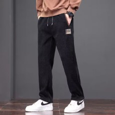 批发博奥绒加厚卫裤男士季秋冬宽松直筒长裤潮流百搭<b class='q'>休闲裤</b>子男款