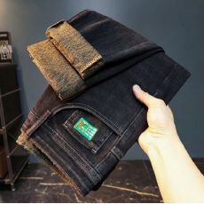 批发秋冬新款潮流牛仔裤男款弹力修身直筒裤刺绣印花韩版裤子男裤长裤