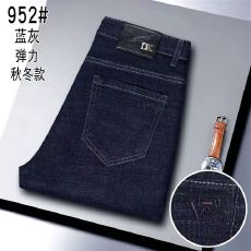 批发秋冬厚款男士牛仔裤弹力直筒<b class='q'>商务</b>宽松中高腰休闲长裤裤子