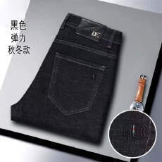 批发秋冬厚款男士牛仔裤弹力直筒<b class='q'>商务</b>宽松高腰<b class='q'>休闲</b>长裤裤子