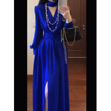 批发实拍不拿货者任何平台可投诉有货克莱因蓝<b class='q'>吊带</b>裙优雅女人味