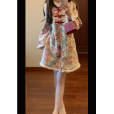 批发实拍不拿货者任何平台可投诉有货复古提花过年战袍中式改良旗袍